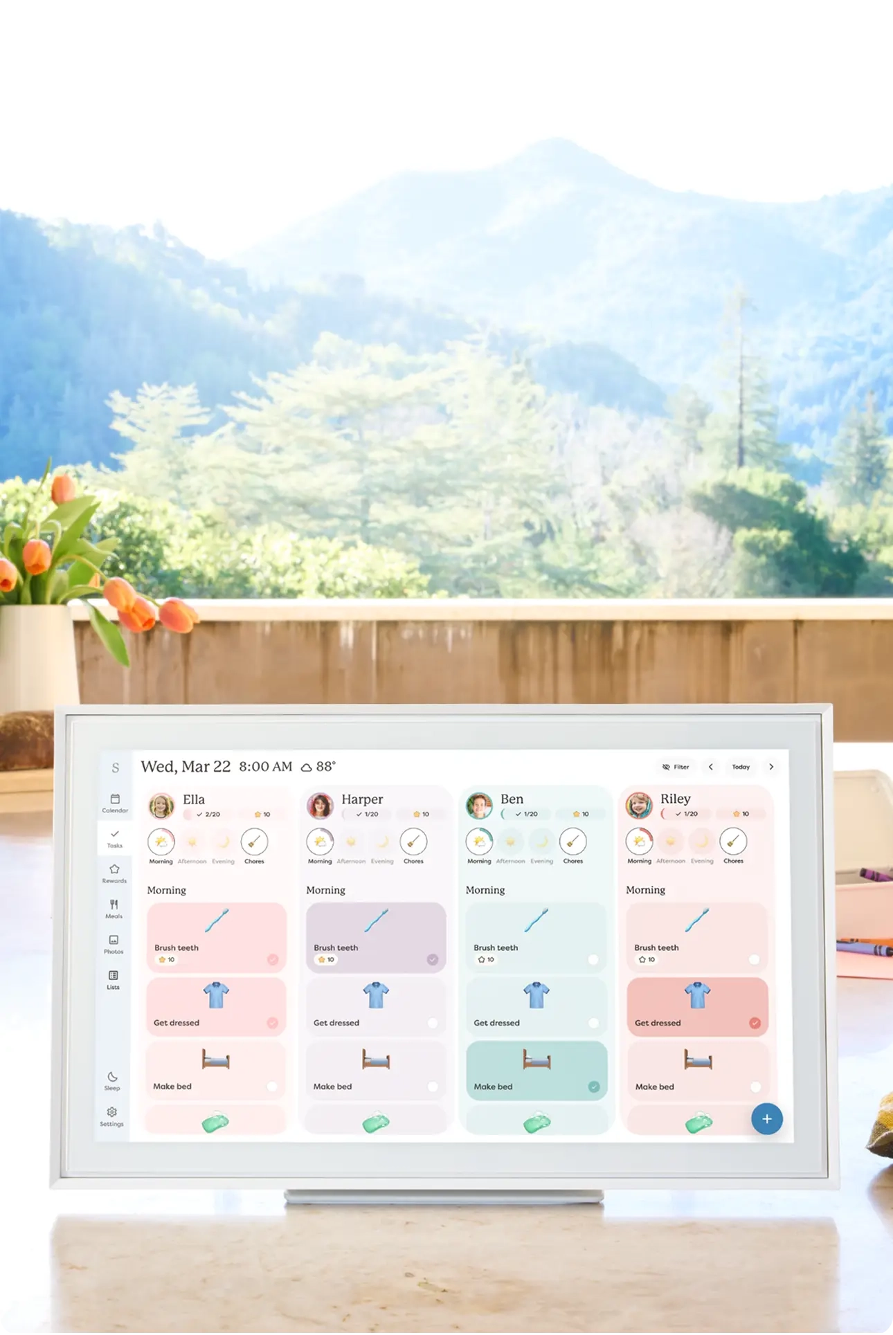 Skylight Calendar Max displayed on wall